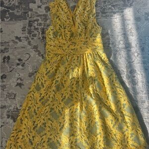 Tracy Reese Vibrant Yellow Lace Dress sz 0 like new